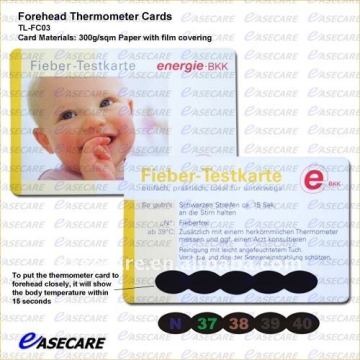 forehead thermometer card with forehead thermometer