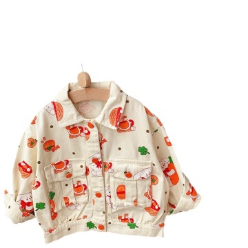 Spring and Autumn Girls' Trendy Yellow Casual Jackets