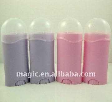 Plastic deodorant roll on container