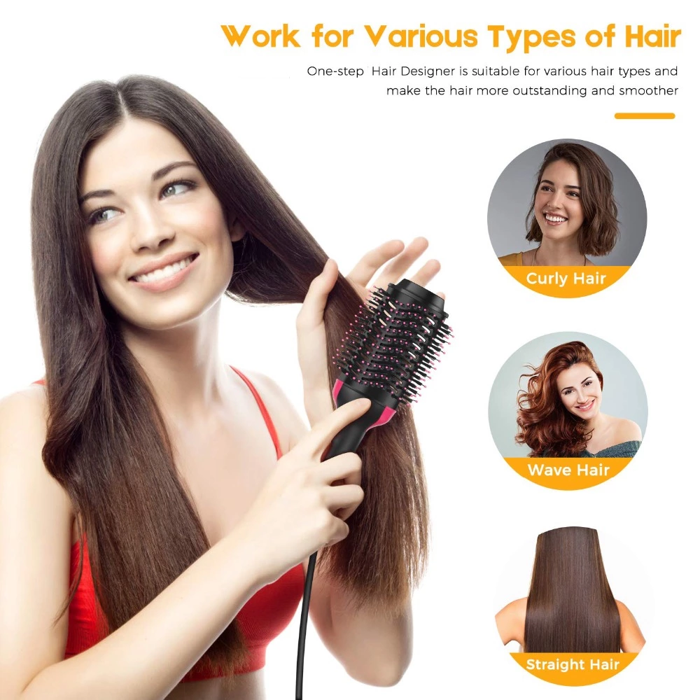 Electric Comb 2 IN 1 Hair Dryer Straight Hair Brush Hair Curlers Rollers