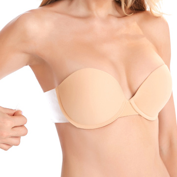 Fashion self adhesive push up strapless bra