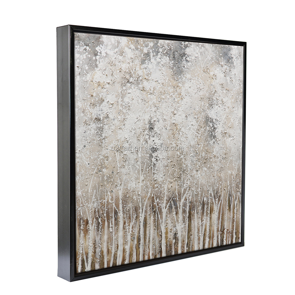 Modern Home Decor Textured Canvas Wall Art Tree Painting Abstract