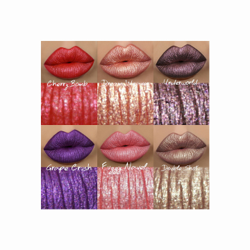Private Label Natural Long-Wearing Metallic Glitter Liquid Lipstick