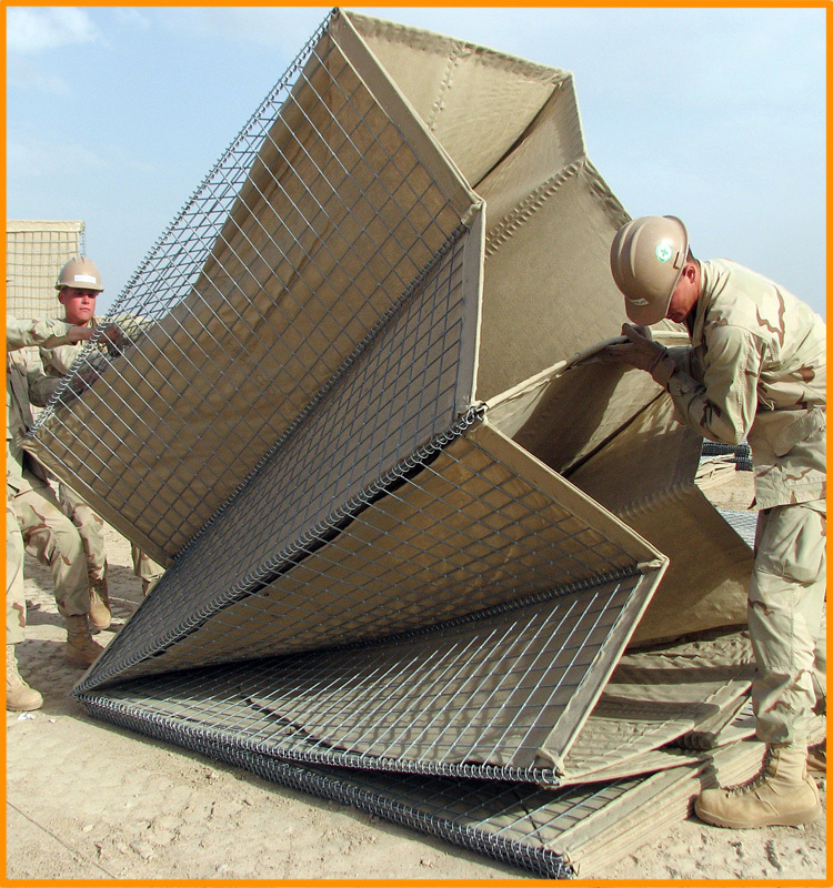 Flood barrier welded boxes / Military Bastion / military barrier military barrier system