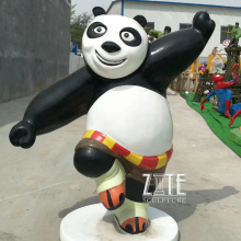 Factory large cartoon movie figures resin kung fu panda statue