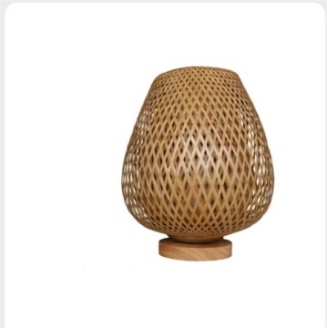 Bamboo Lamp Shade Table Lamp for Bedroom Living Room