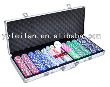 New design 500pcs poker set, aluminum poker chips set, aluminum case poker set