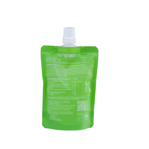 Bolsa de suco para líquido reciclável com tampa para bico de pé verde