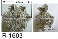 fashion metal crystal and acrylic rhinestones awls jewelry stretch ring