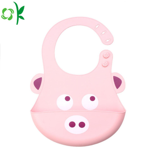 FDA Cartoon Animal Σιλικόνη Baby Bib για παιδιά