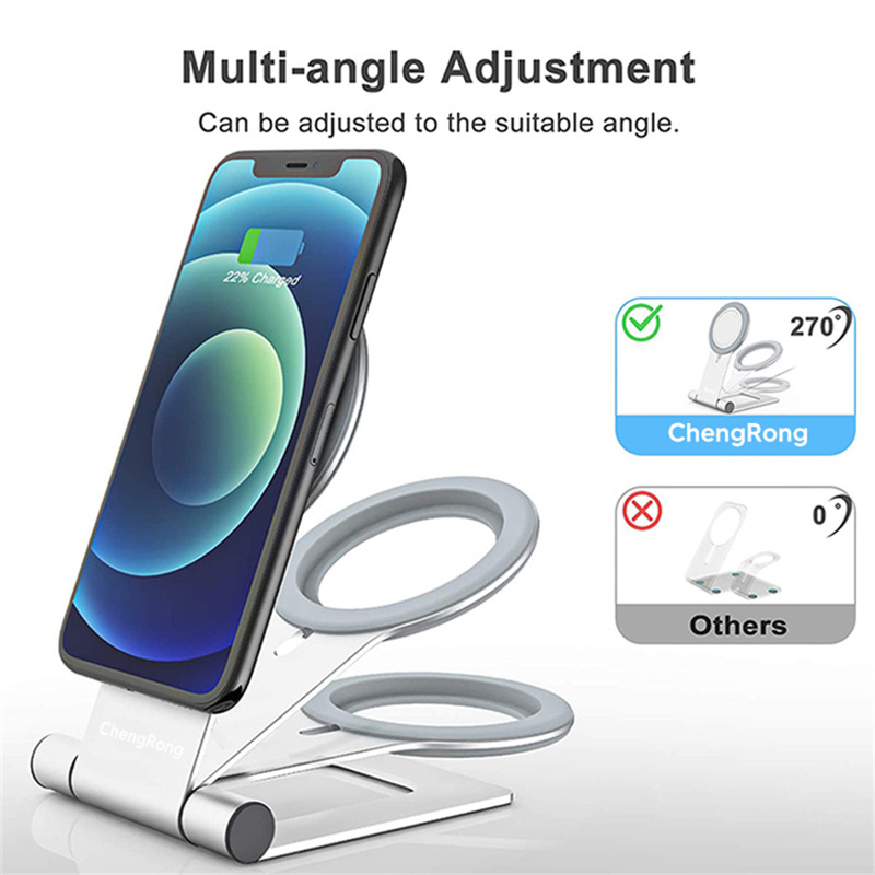 Aluminum Phone Stand with Magnet Wireless Charger