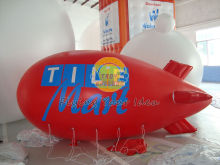 Customized Red Pvc Inflatable Helium Zeppelin With Total Digital Printing For Parade