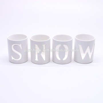 White SNOW candlestick series ceramic home weeding decoration