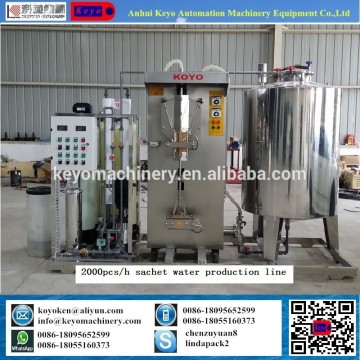 2000 sachet water production line/1000L/H pure water treatment/koyo sachet water machine