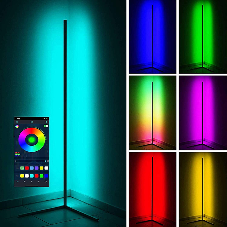Modern Decoration Smart Corner Light Remote Controlled  Tuya Support Google Alexa RGB LED Corner Floor Lamp For Living Room
