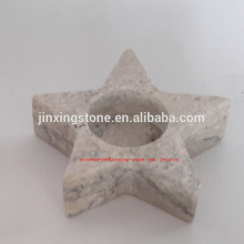 stone candle holder /travertin marble candle holder five star shaped