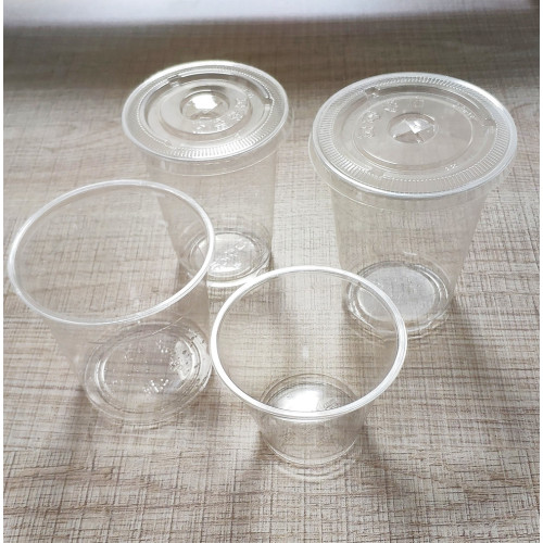 Transparent PET cups thermoforming with flat lids