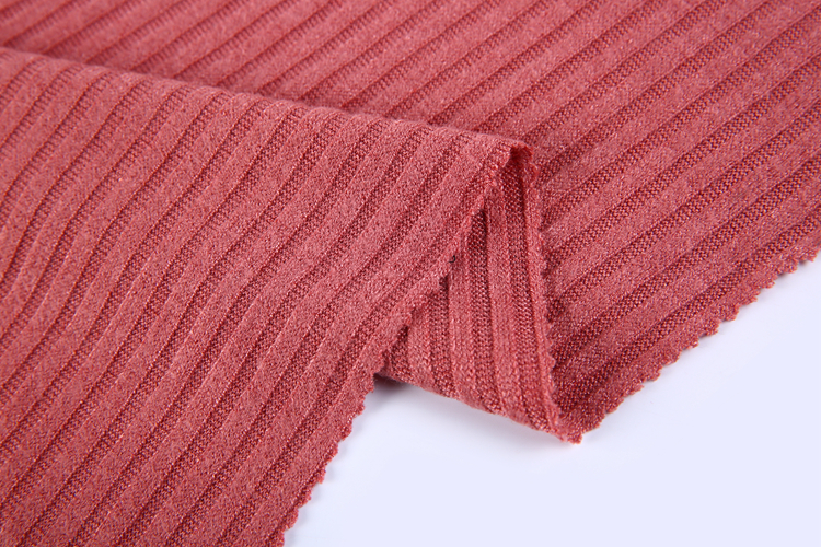 Colorful and good quality fabric for dress garment poly rayon rib fabric composition