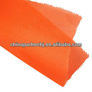high visibility fluorescent orange pentagonal mesh fabric