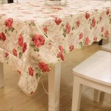 Flower Printed Pvc Table Cloths , Waterproof Table Cover Oem / Odm