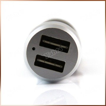 Dual Port 4.8A Aluminum Car USB Adapter for Iphone Charger