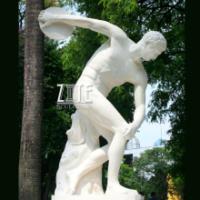 Life Size Marble Nude Sports Man Athlete Sculpture The Discus Throwers Statue