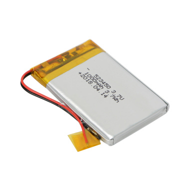 Low Self-discharge 523450 3.7V 1000mAh Lipo Battery