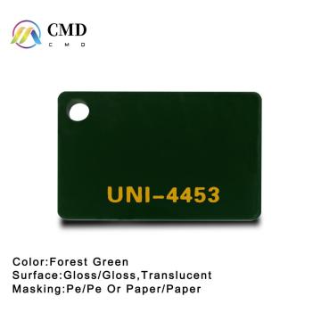 Cast Acrylic Sheets Forest Green 50% translucent