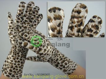 new leopard printing silk gloves,printed silk leather gloves lining