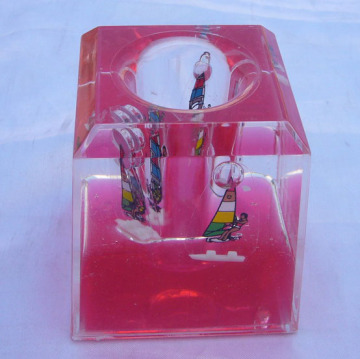 liquid filled acrylic pen holder