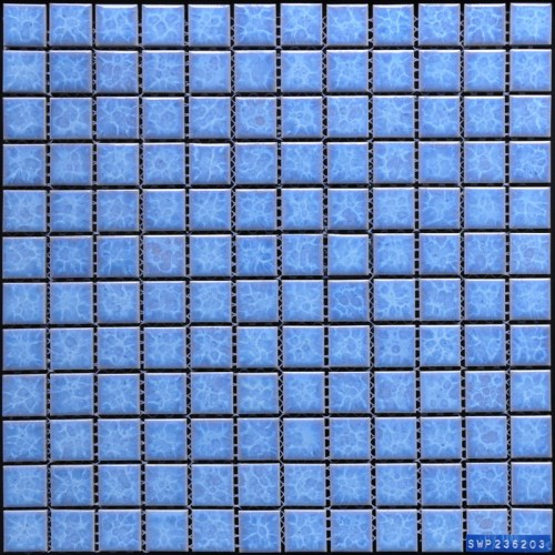 Mosaïque de porcelaine émail bleu fissuration