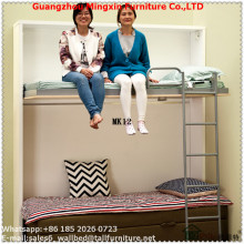 Horizontal folding bunk wall bed hidden bed frame