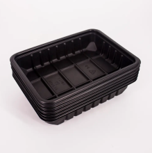 Supermarket Packaging Tray Black PP Food tray