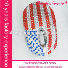 Wholesale Mouse,Rhinestone mouse, Diamond mouse,Jeweled Mouse,crystal mouse,Christmas gift mouse,flag mouse