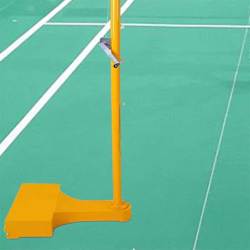 Movable badminton pole