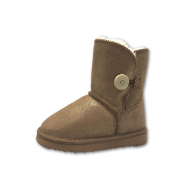 Fashion Girls Winter Fur Lined Gold Boots Kids