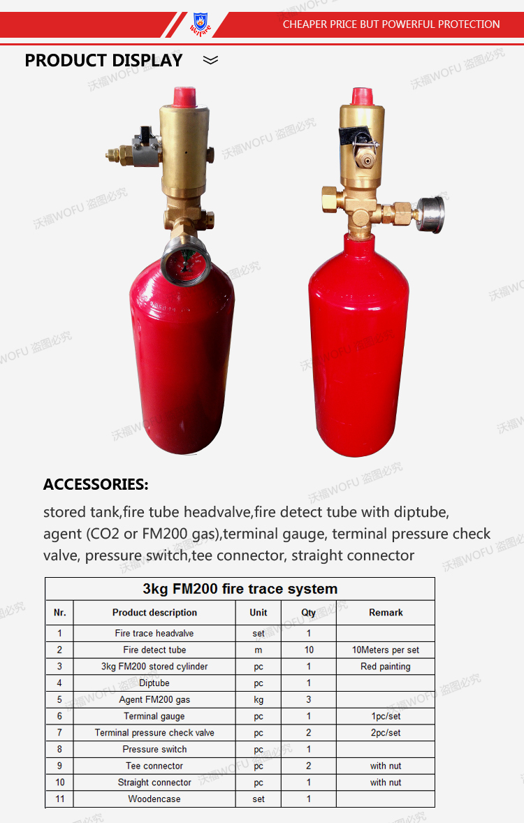 3KG FM200 fire Tube Detection system