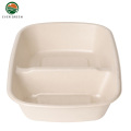 Degradable 2 Compartment Lunch Box Disposable Tableware Box