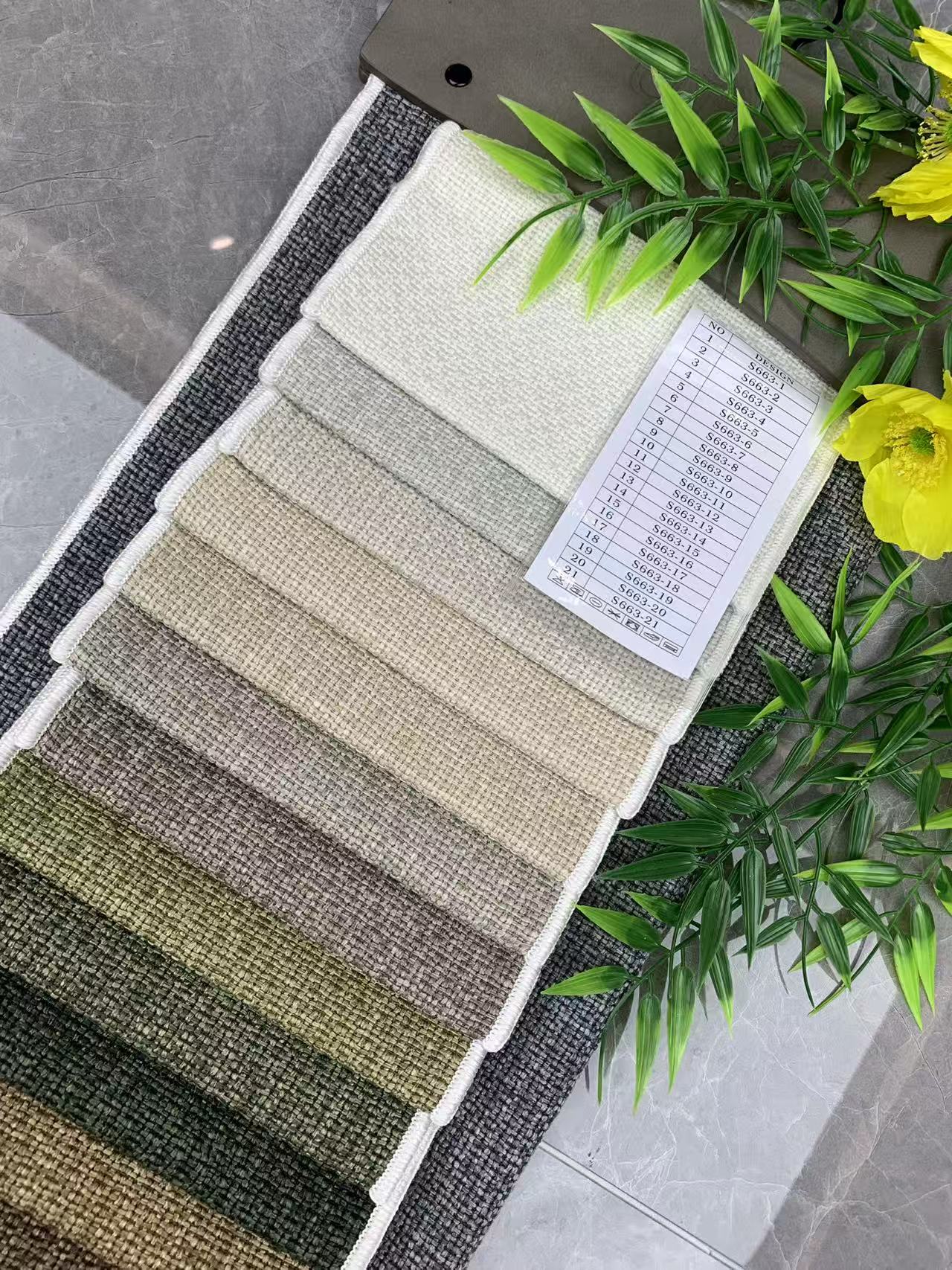 Tissu d'ameublement d'aspect lin tissé naturel Natural Woven Linen Look Upholstery Fabric