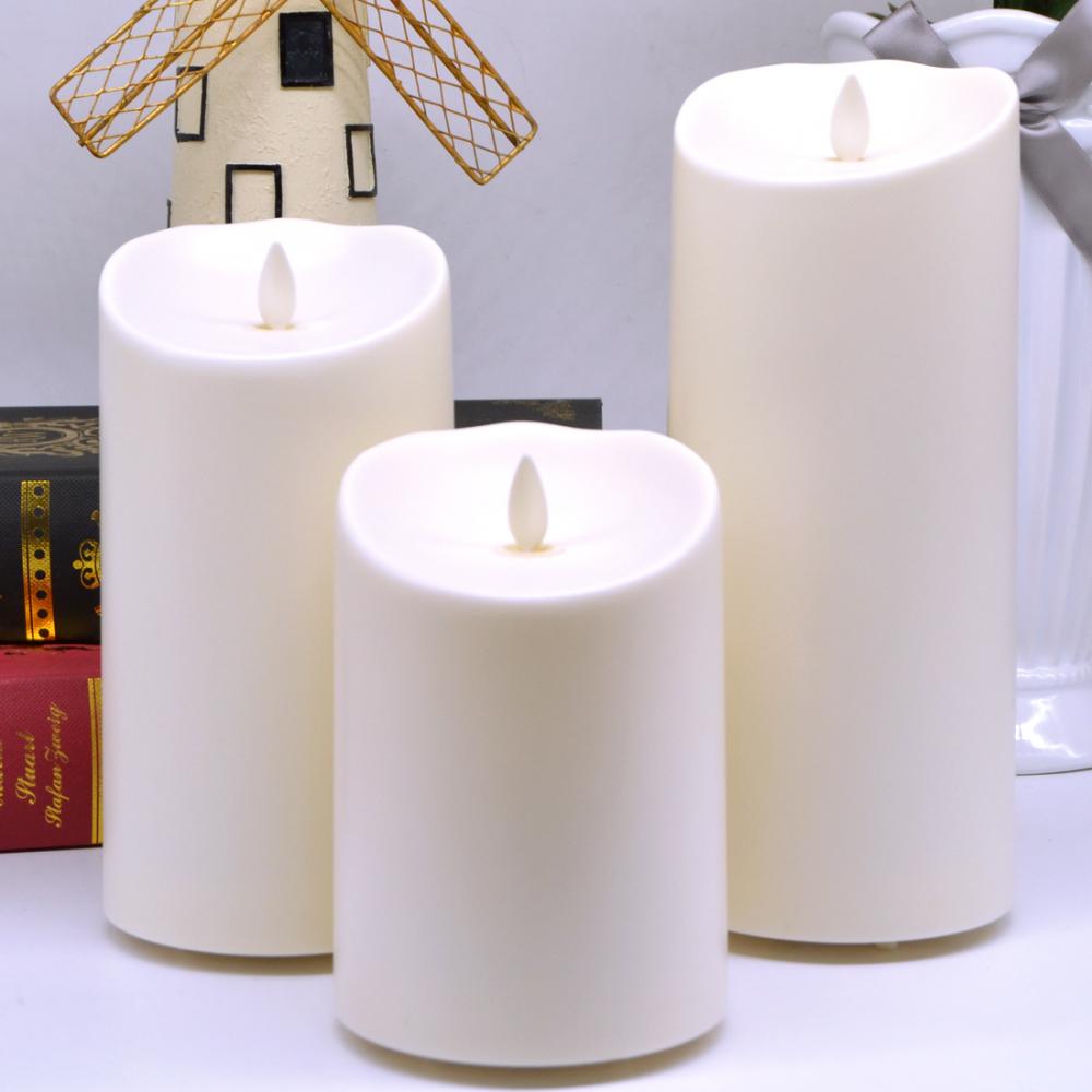 Plastic Outdoor Waterproof Led Flameless Pillar Candles