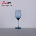 Elegante copas decorativas de vino de vino azul