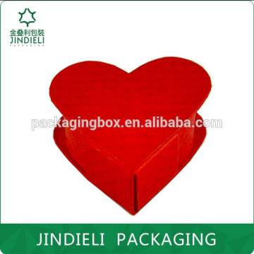 red heart shape cardboard jewelry box