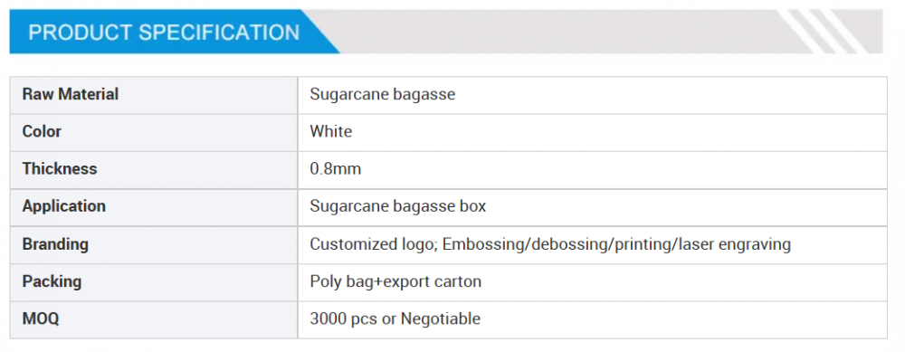 Sugarcane Bagasse Box