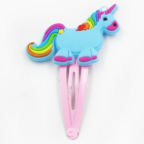 Children's fashion soft adhesive unicorn bb hairpin