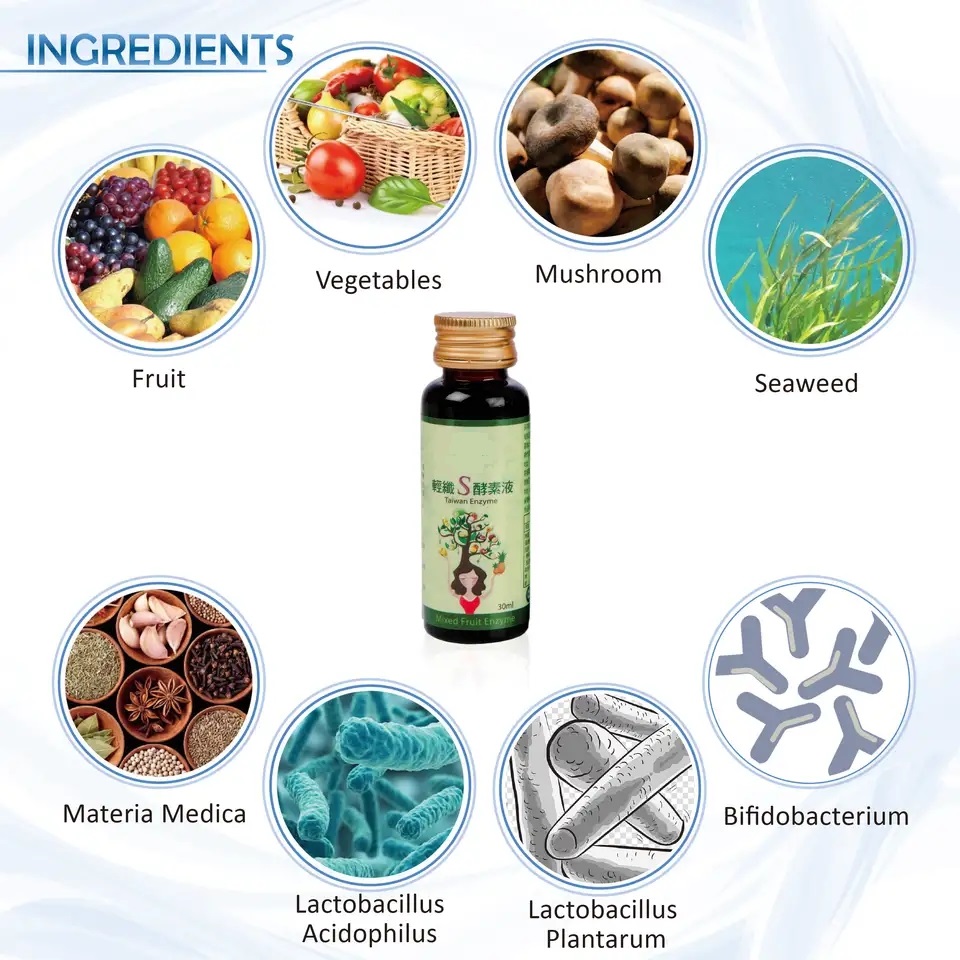 OEM/ODM Mushroom Seaweed Extract Slimming Detox Enzyme Oral Liquid Lemon Skinny Detox Enzyme Oral Liquid