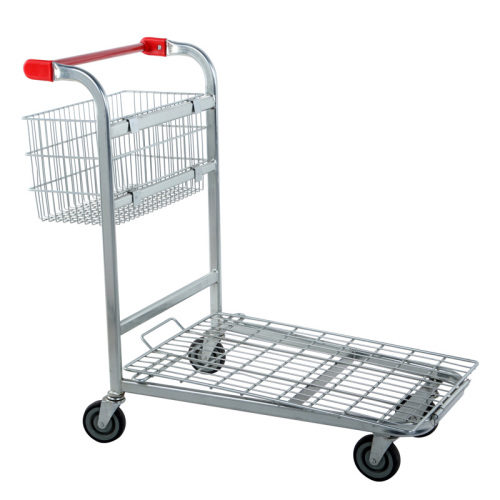 Warehouse Folding Plastic and Meyal Platform Lorry Cart/Flat Trolly/Four-Wheel Lorry with Handrail (YD-WF001)