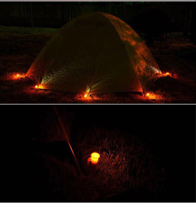 Adjustable LED Light Up Tent Pegs Stakes Camping Fishing Festivals Batteries Included