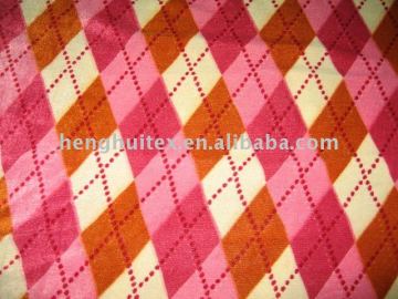 printed Argyle Brown Fleece Fabric(New!)