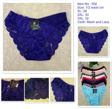 OEM wholesale discount women panties made of mesh and lace fabrics decorated with artificial diamond