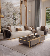 Custom Designed Italian Leather Living Room Sofa